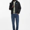 Logo-patch windbreaker with water-repellent finish
