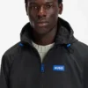 Logo-patch windbreaker with water-repellent finish