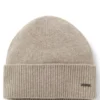 Logo-plaque beanie hat in cashmere