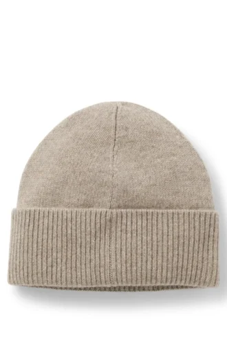 Logo-plaque beanie hat in cashmere