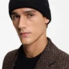 Logo-plaque beanie hat in cashmere