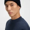 Logo-plaque beanie hat in cashmere