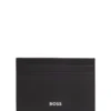 Logo-print card holder in leather