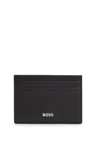 Logo-print card holder in leather
