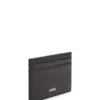 Logo-print card holder in leather