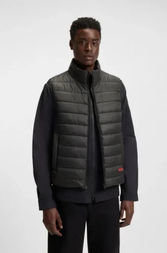 Logo-print gilet with water-repellent finish