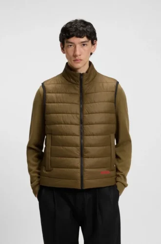 Logo-print gilet with water-repellent finish