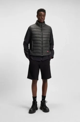 Logo-print gilet with water-repellent finish