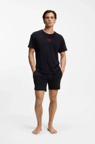 Logo-print loungewear shorts in stretch cotton