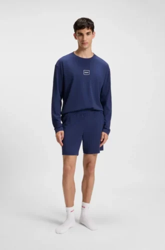 Logo-print loungewear shorts in stretch cotton