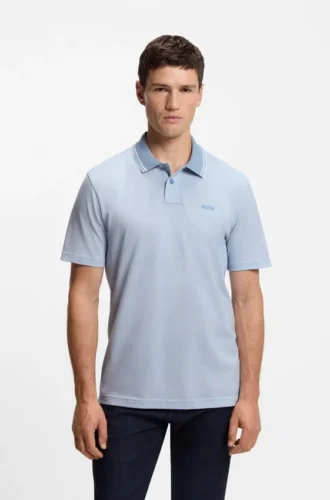 Logo-print polo shirt in cotton piqué