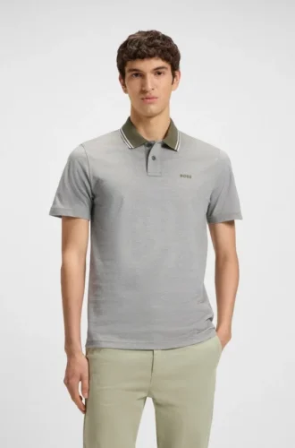 Logo-print polo shirt in cotton piqué
