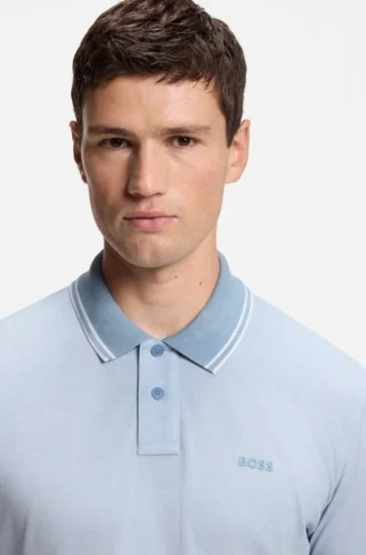 Logo-print polo shirt in cotton piqué