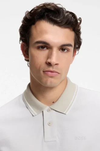Logo-print polo shirt in cotton piqué