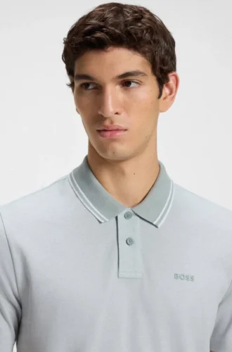 Logo-print polo shirt in cotton piqué