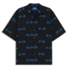 Logo-print relaxed-fit shirt in cotton poplin