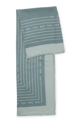Logo-print scarf in voile