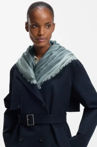 Logo-print scarf in voile