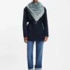 Logo-print scarf in voile