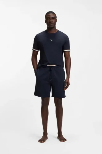 Logo-print shorts in cotton terry
