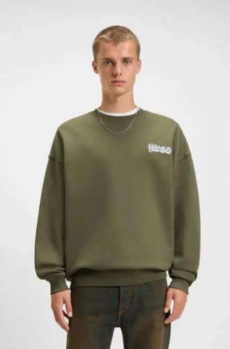 Logo-print sweatshirt in cotton terry