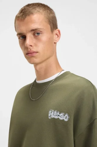 Logo-print sweatshirt in cotton terry