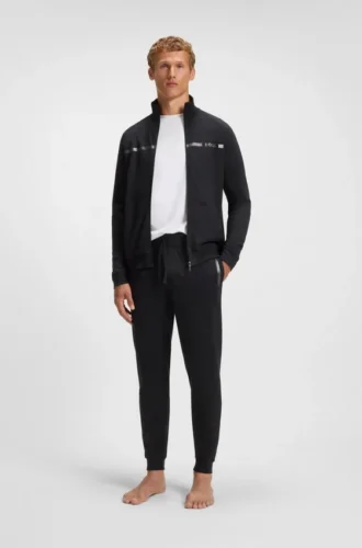 Logo-print tracksuit bottoms in cotton terry