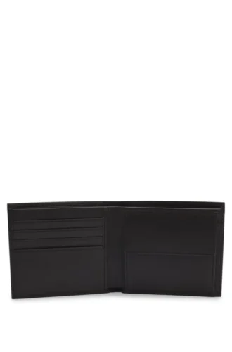 Logo-print wallet in leather
