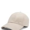 Logo-rivet cap in suede