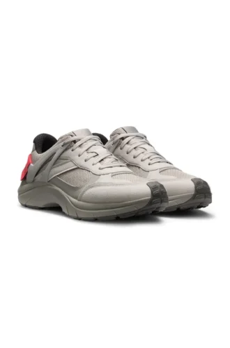 Logo-spoiler trainers in mesh and faux suede
