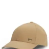 Logo-trim cap in cotton twill