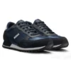 Logo-trim sneakers with faux-leather details