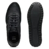 Logo-trim sneakers with faux-leather details