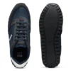 Logo-trim sneakers with faux-leather details