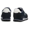 Logo-trim sneakers with faux-leather details