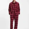 Logo-waistband pyjama bottoms in checked cotton