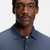 Long-sleeved polo shirt in interlock cotton with logo