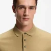 Long-sleeved polo shirt in interlock cotton with logo