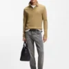 Long-sleeved polo shirt in interlock cotton with logo