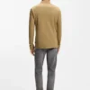 Long-sleeved polo shirt in interlock cotton with logo