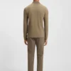 Long-sleeved polo shirt in interlock cotton with logo