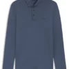 Long-sleeved polo shirt in interlock cotton with logo