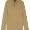 Long-sleeved polo shirt in interlock cotton with logo