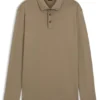 Long-sleeved polo shirt in interlock cotton with logo