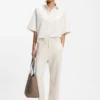 Loose-fit polo sweatshirt in scuba jersey