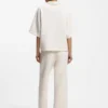 Loose-fit polo sweatshirt in scuba jersey