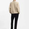 Loose-fit sweatshirt with draped funnel neck