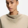 Loose-fit sweatshirt with draped funnel neck