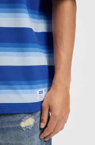 Loose-fit T-shirt in cotton with block stripes