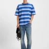 Loose-fit T-shirt in cotton with block stripes
